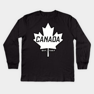 Canada Maple Leaf design - Canada Est. 1867 Vintage Sport Kids Long Sleeve T-Shirt